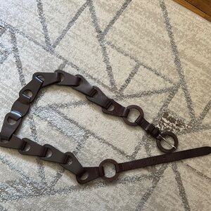 Chic Brown Leather Chain Belt